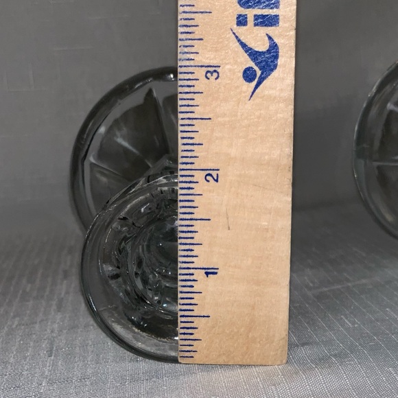 VINTAGE 2PCS Antique Crystal Clear Glass Candlestick Candle Holder Home Decor - Picture 8 of 10